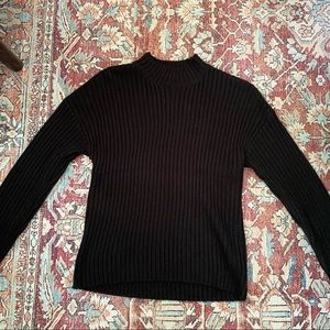 Black knit turtle neck sweater